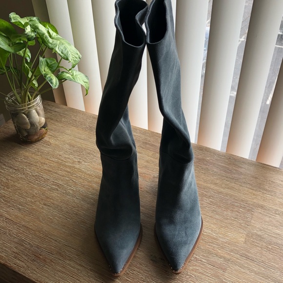 Sam Edelman Suede Pull-on Slouch Boots - Picture 2 of 6